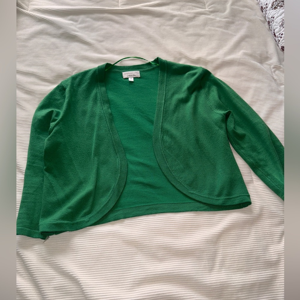 Green Open Front Women's Sweater